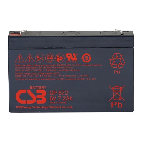 Аккумулятор CSB GP 672 (6В | 7.2Ач)